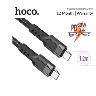 Cáp sạc nhanh 60w hoco u110 type-c sang type-c hỗ trợ sạc 3a dây nylon dài 1.2m
