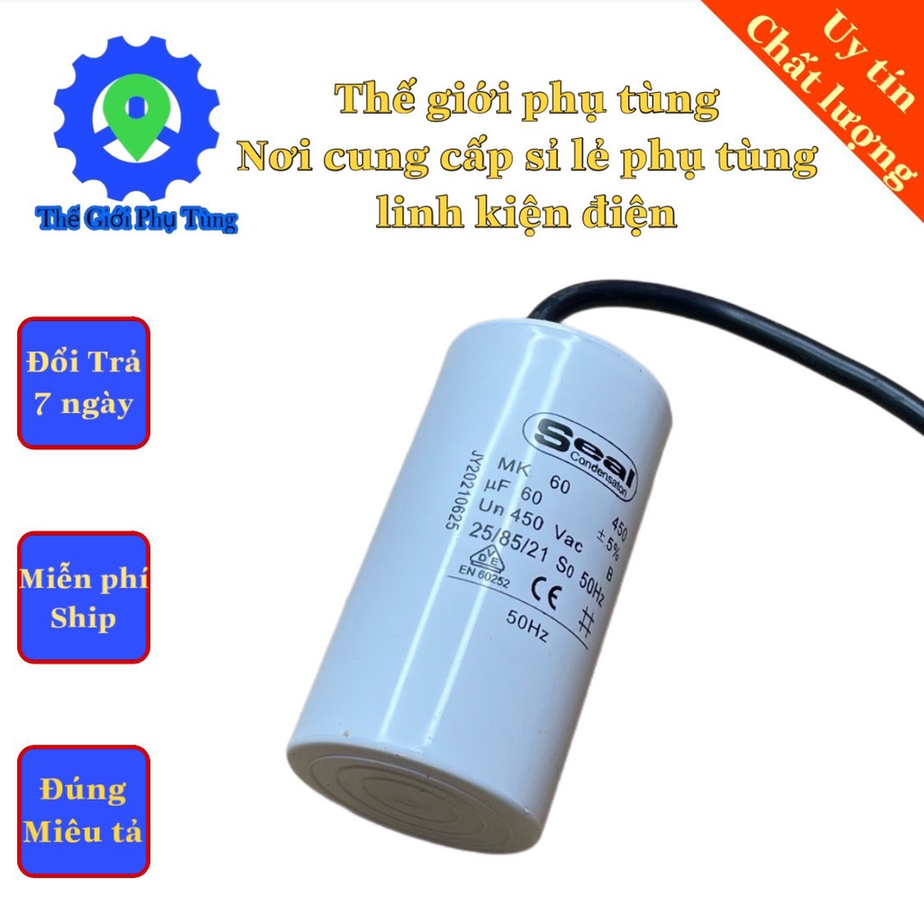 Tụ Nhựa CBB60 60uf 450VAC Sản Xuất Theo Tiêu Chuẩn Nhật Bản Loại Tốt