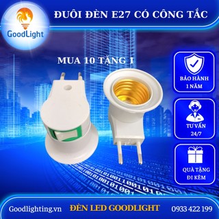 Đuôi đèn E27 có công tắc và phích cắm trực tiếp , đuôi xoáy E27
