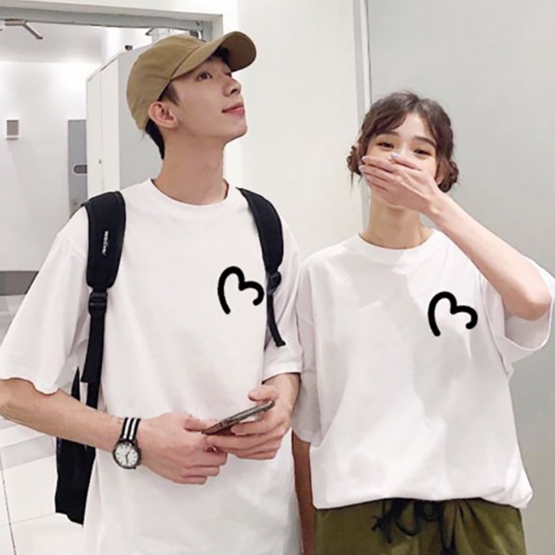 (Tặng Khoá) Áo thun nam cổ tròn lửng tay unisex màu đen, trắng thêu Tym