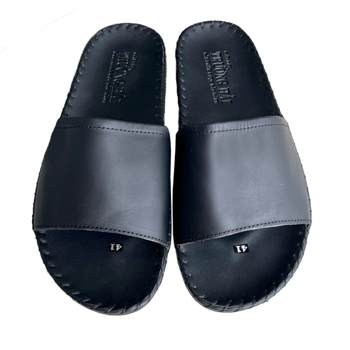 Dép nam quai ngang đế cao 2.5cm da bò Trường Hải DN110