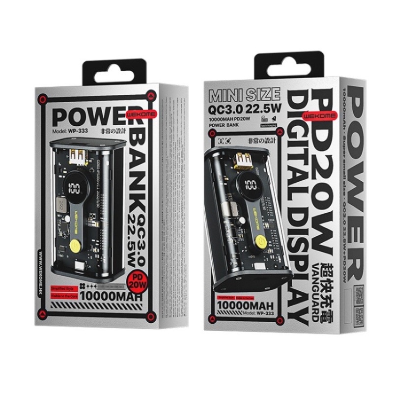 Sạc dự phòng Wekome WK có hỗ trợ sạc nhanh 22.5w 10.000mah  và 20.000mAh