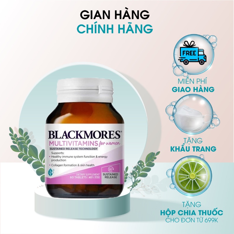 Vitamin tổng hợp dành cho phụ nữ Multivitamin for women Blackmores Úc 60 viên giúp tăng cường sức khỏe phụ nữ