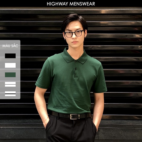 Áo thun ngắn tay có cổ Highway (Menswear) Riley Polo mềm mịn