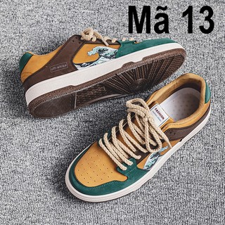 Giày thể thao, giày thể thao nam, giày sneaker, giày da nâu vàng phối màu 5cm mã 13