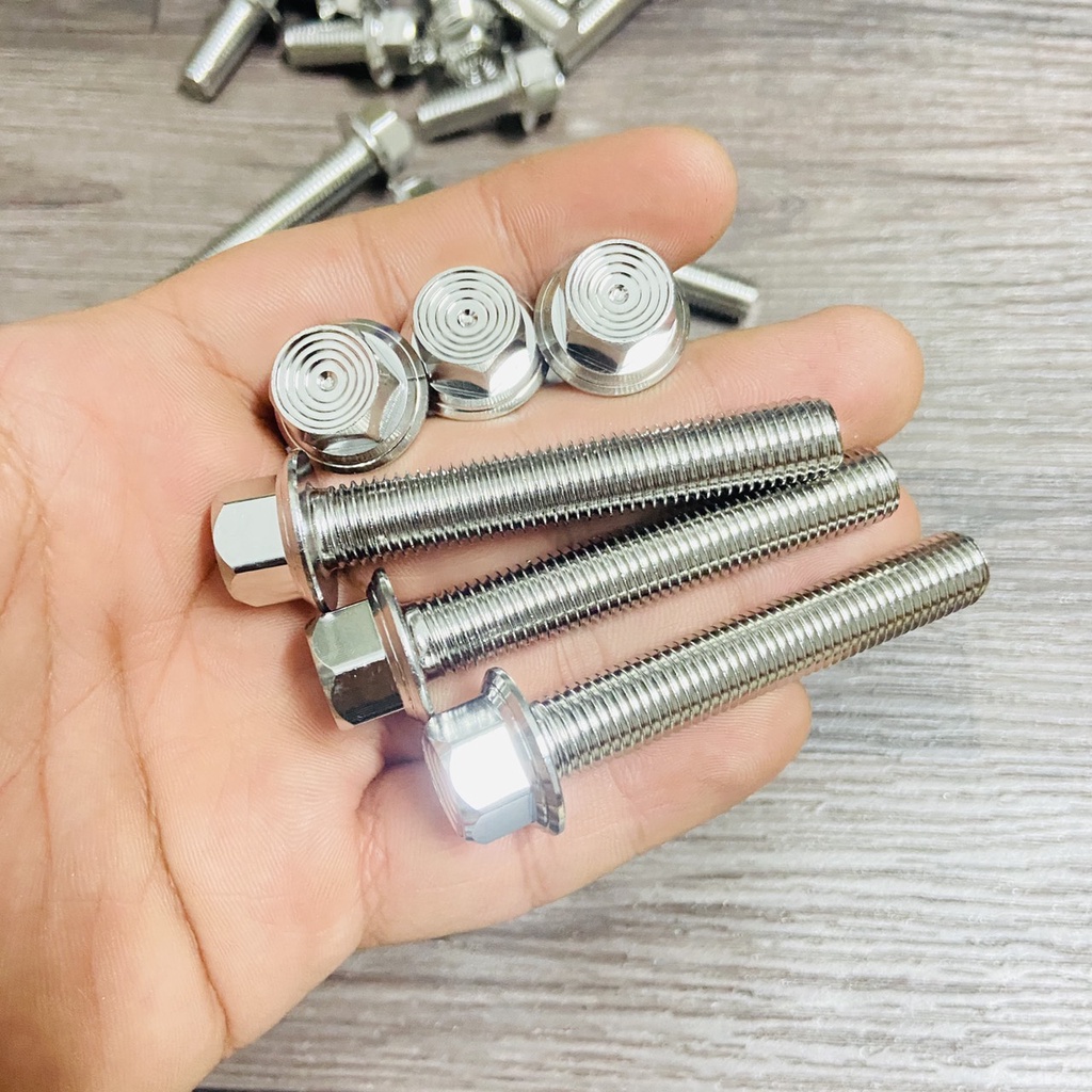 Ốc Inox Đầu Trụ Mẫu Thái - Size 10ly Dùng Trang Trí Xe Máy