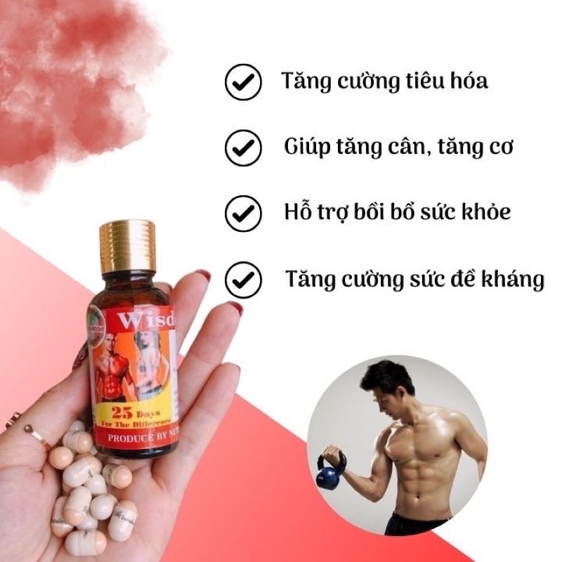 Tăng Cân Wisdom Weight Vitamin Hỗ Trợ Tăng Cân Giúp Ăn Ngon Ngủ Ngon tăng Khả Năng Hấp Thụ Thức Ăn Hàng Chuẩn Hộp 25Viên