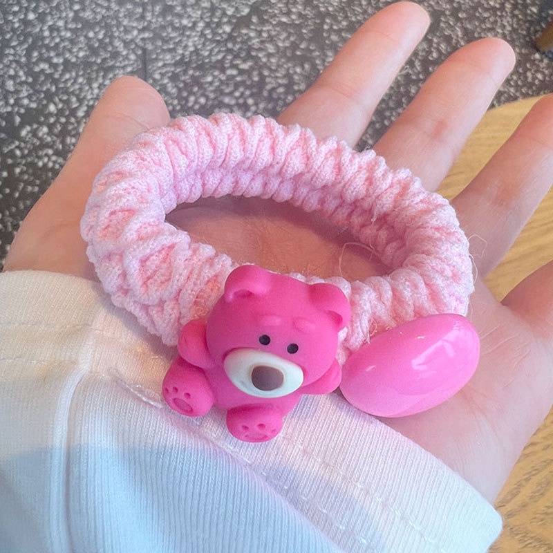 MVP2958 Dây cột tóc Losto co giãn hình gấu dâu hoạt hình xinh xắn phong cách Hàn Quốc dành cho nữ