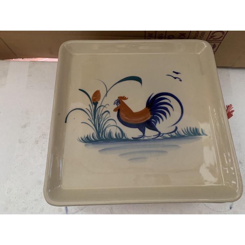 dĩa vuông con gà 25 cm