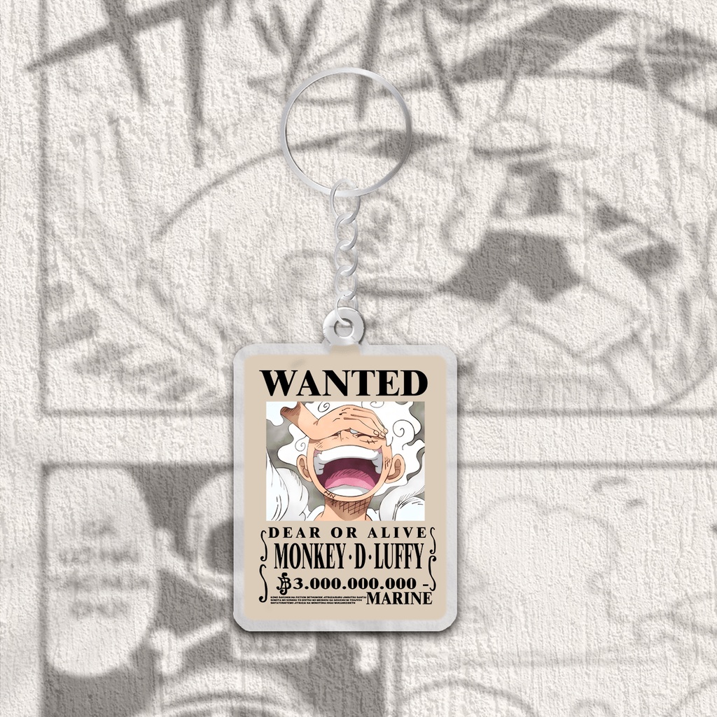Móc Khóa Lệnh Truy Nã Luffy, In 2 Mặt