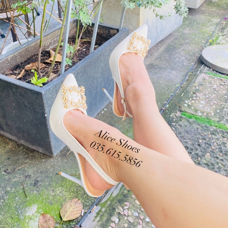 Giày Cao Gót mint Gót Nhọn bít mũi Quai Hậu 9P, 11P - Hàng VNXK Cao Cấp - Full Size 34-40