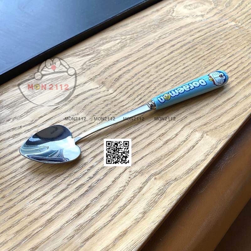 Bộ muỗng nĩa Doraemon Doremon inox muỗng trái tim
