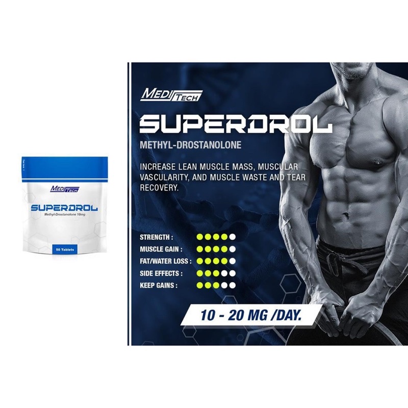 SUPERDROL 10mg  - Chính Hãng Meditech Nhập Đức Gói 50 Viên