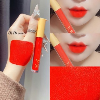 [Đỏ Cam] Son Kem Lì Nắp Vàng Cao Cấp B.A Màu Đỏ Cam