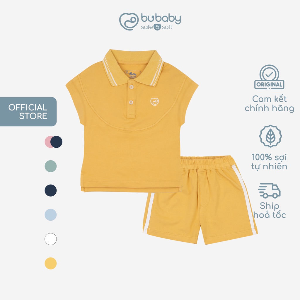 Bộ quần áo polo BU Baby chính hãng, dáng áo cánh rơi phối màu cổ BPN130306 | Quần áo BU Baby chính hãng