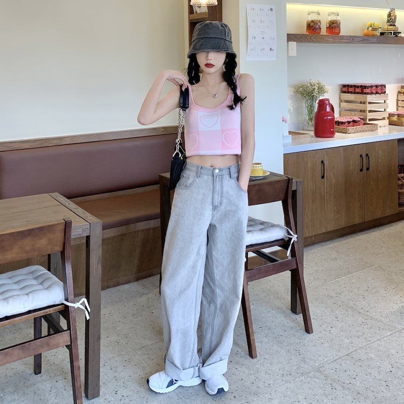 LANJIEXI Áo hai dây dệt kim không tay thời trang mùa hè 2023 cho nữ