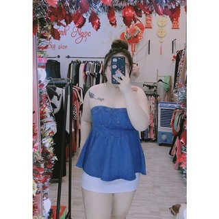 Áo Jean Cúp Ngực Babydoll 55-90kg ( Big Size Huỳnh Ngọc )