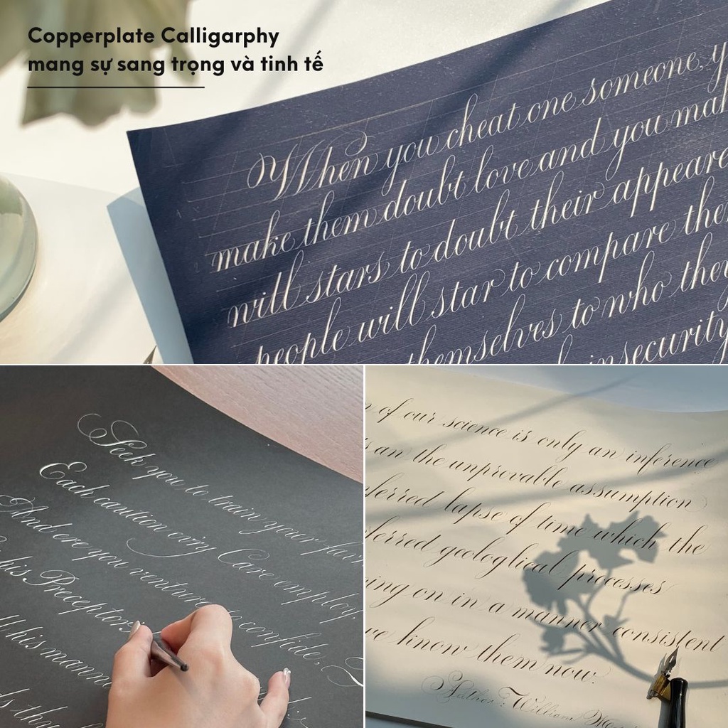 Sổ luyện viết Copperplate Calligraphy dành cho người mới bắt đầu