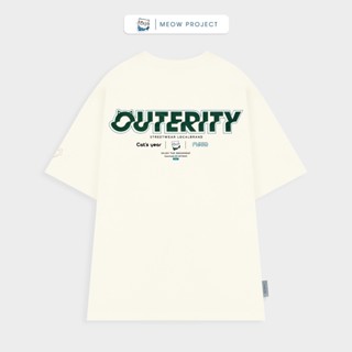 Áo Thun Outerity Meowment Unisex Form Rộng Chất Liệu Cotton, Áo Phông Nam Nữ Hai Màu Đen Trắng Model Thun