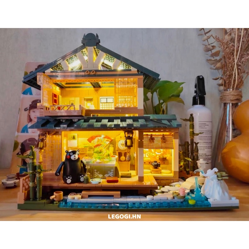 Đồ chơi xếp hình LEGOGI NHÀ GẤU KUMAMON 1099 mảnh ghép mô hình nhà Nhật Bản trưng bày trang trí decor phòng quà tặng