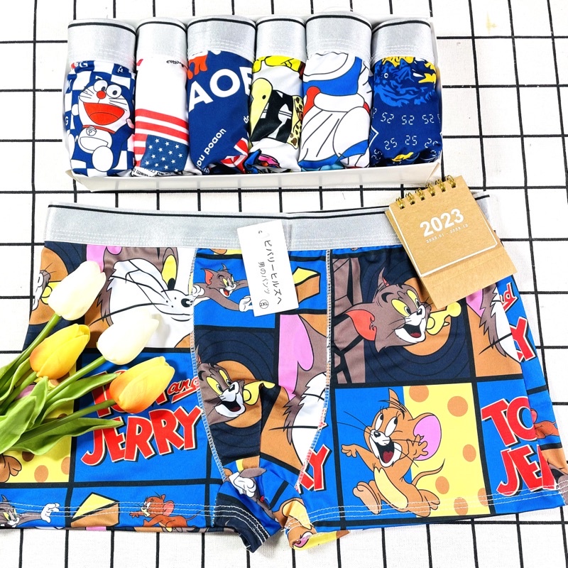 Quần chíp đùi nam,sịp nam hoạt hình dễ thương,chất vải mềm mịn,ko nhăn,ko xù,ko bay màu, thoáng khí,dễ vận động