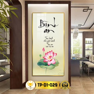 Tranh Treo Tường Decor Chữ Bình An Thư Pháp Tráng Gương CHÂN THIỆN MỸ, Quà Tặng, Trang Trí Phòng TP-D1-029