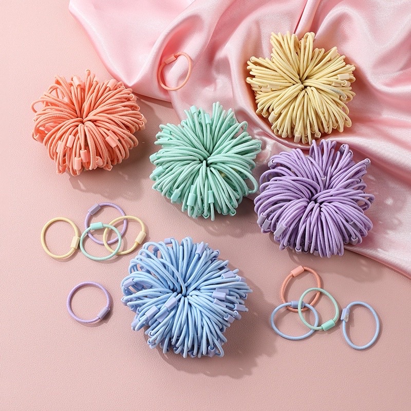 Set 10 Dây Buộc Tóc Có Đế Gắn Charm Đính Hoa Quả Con Vật Ngộ Nghĩnh Cho bé