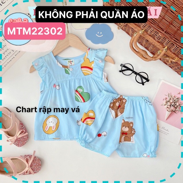 Rập giấy bộ đồ cho bé gái mã 22302