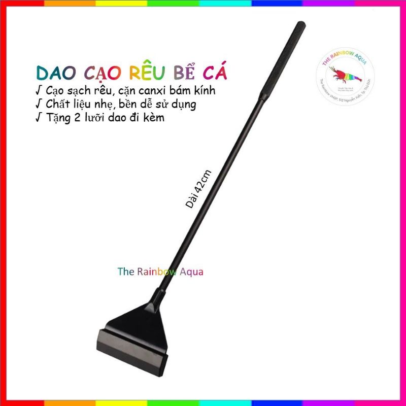 Dao cạo rêu bể cá chất liệu tốt, đã kèm 2 lưỡi dao