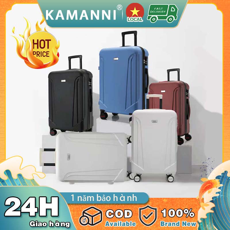 【KAMANNI】Vali du lịch size20/24 Nhựa dẻo đồng màu, ABS+PC Bền Đẹp Vali Cao cấp Bánh xe siêu mượt vali kéo bảo hành 1 năm