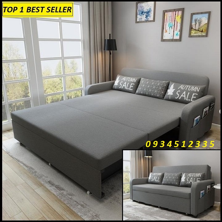 Giường ngủ thông minh gấp gọn thành ghế sofa A267 mẫu mới [CÓ VIDEO] khung thép có ngăn chứa đồ. Nhiều kích thước