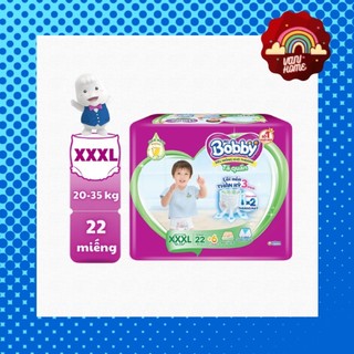 (CÓ MẪU MỚI TẶNG 6M) TÃ QUẦN BOBBY SIZE XXXL 24 MIẾNG/ XXXL22+6