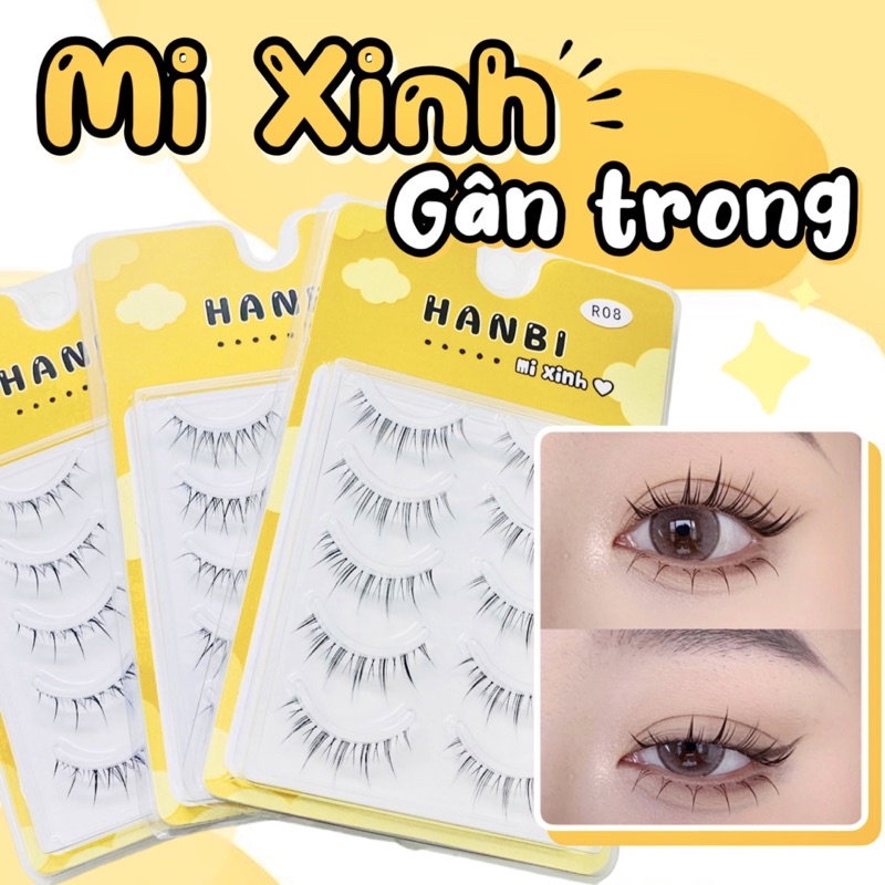 🎁CÓ QUÀ TẶNG🎁HƠN 20 MẪU-SET 5 ĐÔI LÔNG MI GIẢ GÂN TRONG XINH XỈU✨🌟⭐️ HANBI MI XINH💛