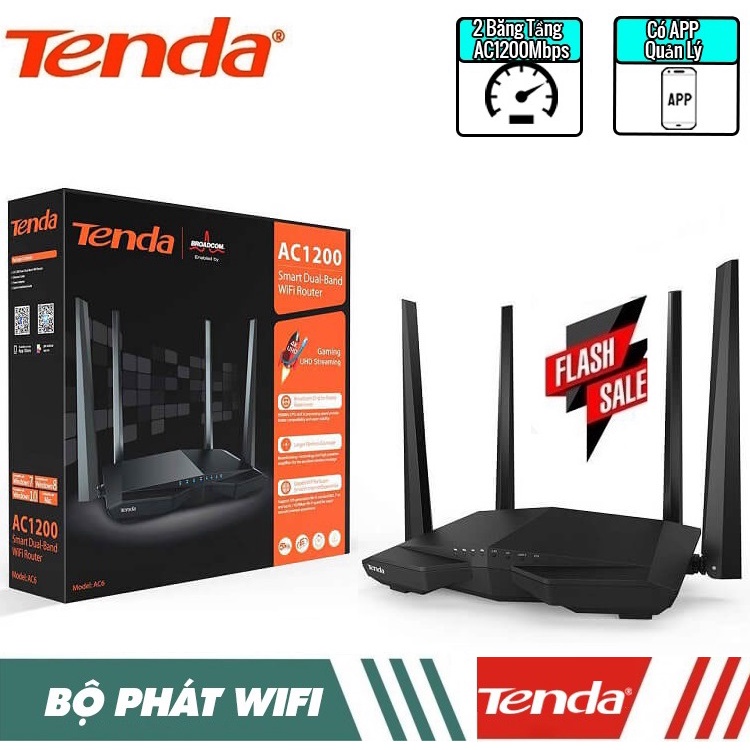 Bộ phát wifi băng tần kép 1200Mbps AC6 Tenda