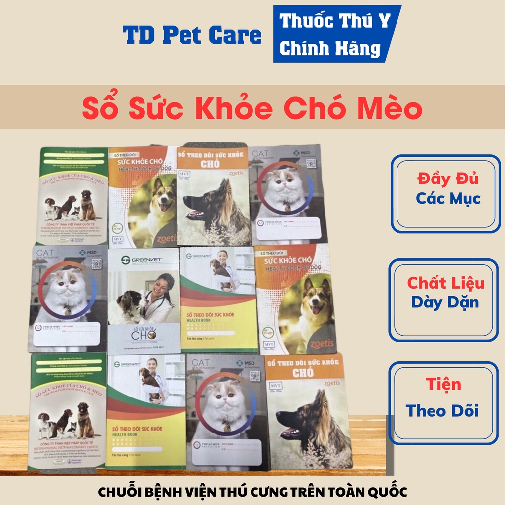 Sổ Theo Dõi Sức Khỏe Dành Cho Chó Mèo - Sổ Sức Khỏe Dành Cho Thú Cưng [CHÍNH HÃNG]