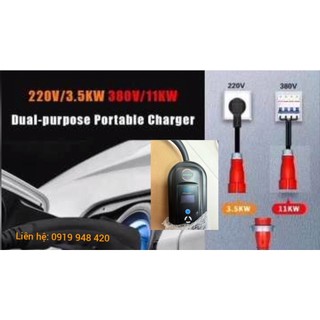 New model 2023-bộ sạc evlink mẫu 16a 11kw 380v loại 2 evse 3 phases cho xe ô tô điện vinfast, audi, vovol, merceder chuy