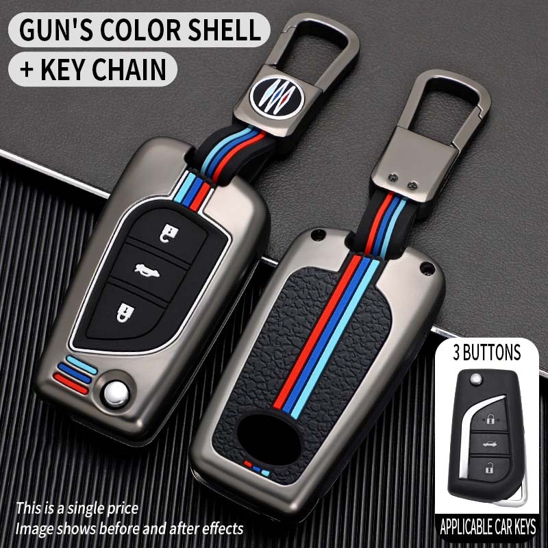 Bao Da, Ốp Bảo Vệ Chìa Khóa Điều Khiển Từ Xa Phản Quang Phù Hợp Ô Tô Toyota Atis, Yaris, Vios, Innova Mẫu cũ