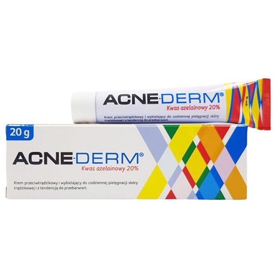 Kem giảm mụn Acnederm Azelaic Aicd 20% làm trắng sáng da, giảm mụn hiệu quả (20g)