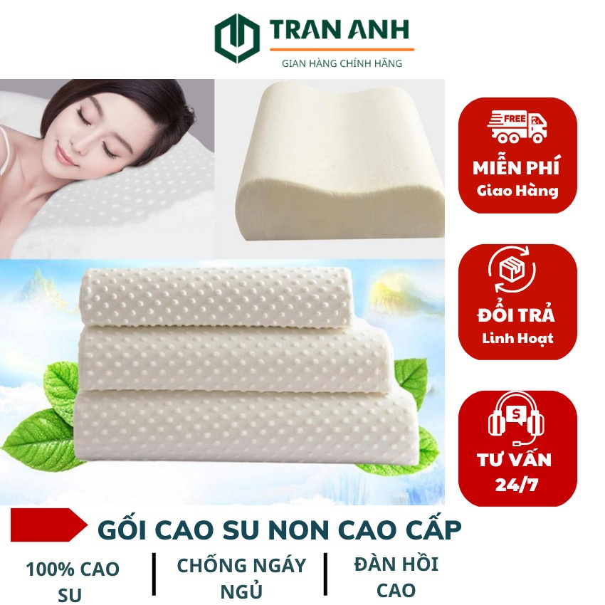 Gối cao su non KAW, Màu trắng, Kích thước 40x60