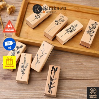 Con dấu dập dấu gỗ hoa sáng tạo
