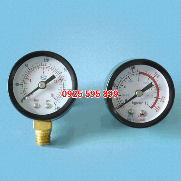 Đồng hồ đo áp suất dải 0 đến 1.6Mpa mặt 40mm cho máy nén khí, bình tích khí mini - Chuyên Sỉ Lẻ Phụ kiện Khí Nén tốt bền