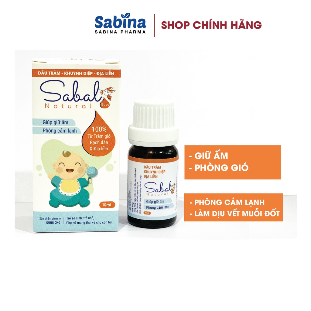 3 lọ Sabal. Tinh dầu giúp giữ ấm phòng cảm lạnh cho bé