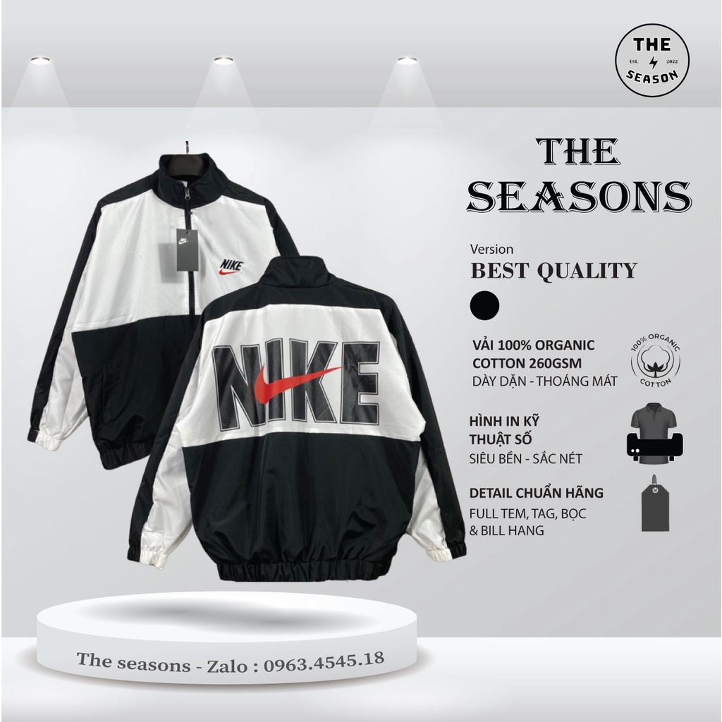 Áo Khoác Dù 2 Lớp Jacket Vintage V4 Vintage Red Logo - Vải Cao Cấp The.sesons