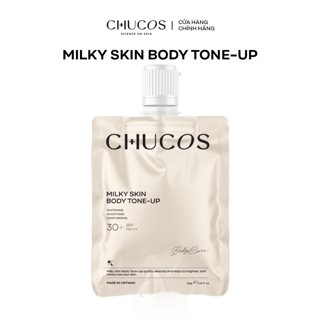 [Quà tặng] Dưỡng Thể 3in1 Trắng Da, Nâng Tone, Chống Nắng Milky Skin Body Tone-Up CHUCOS 30g