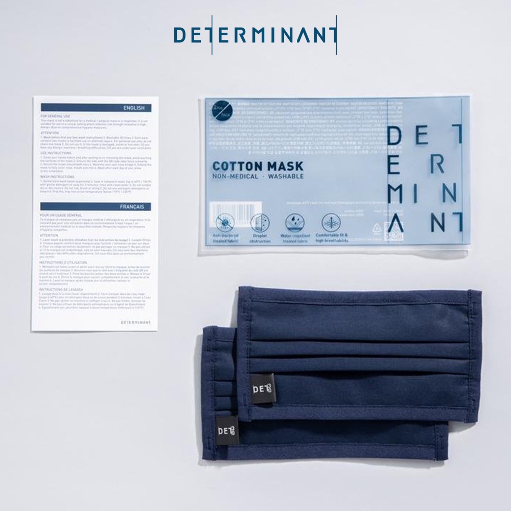 Combo 02 khẩu trang vải kháng khuẩn DETERMINANT - DET30™ màu Navy