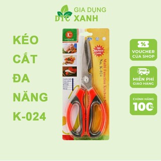 Kéo cắt thức ăn K024 kéo làm bếp đa năng kéo cắt giấy khui mở chai kẹp óc chó, Kéo đa năng nhà bếp cắt thực phẩm