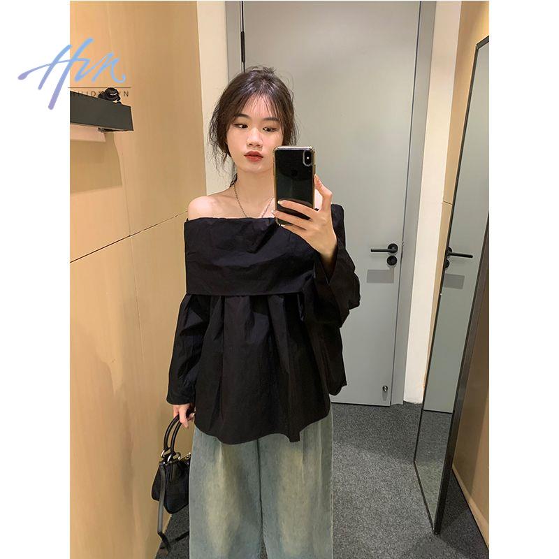 Áo Sơ Mi Tay Dài Trễ Vai Thời Trang Mùa Xuân Cho Nữ