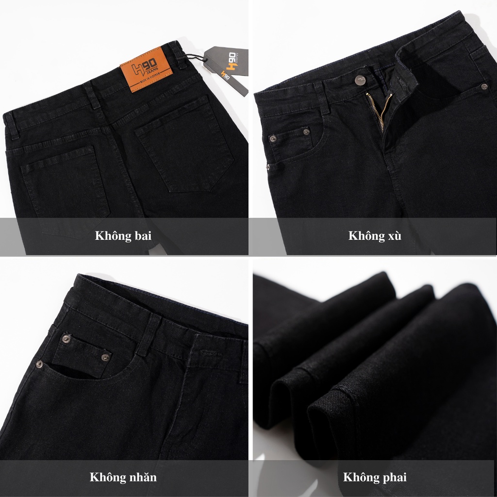 Quần Bò Nam MENSEVIC Đen Dáng Ôm Chất Liệu Jeans Cotton Co Giãn Không Bai Không Xù, Bền Màu HTRJ014