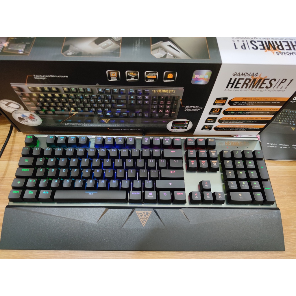 Bàn Phím Cơ Cao Cấp Gamdias Hermes P1 Đèn LED Nhiều Màu