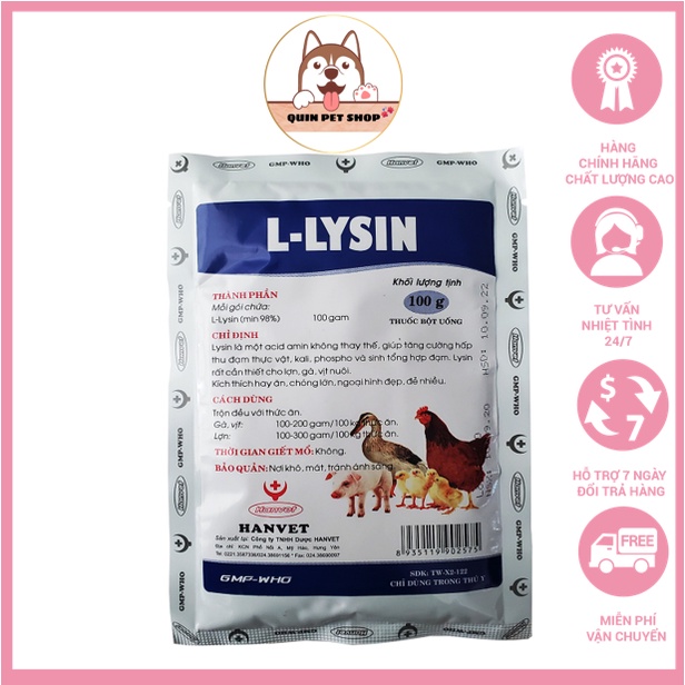 L-LYSIN 98,5% gói 1kg thuố.c dùng trong thú y